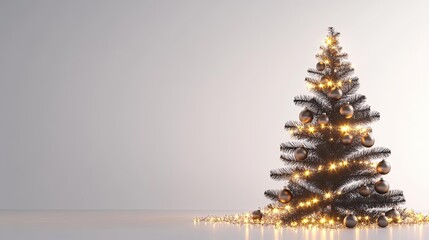 Poster - A beautifully decorated Christmas tree adorned with lights and ornaments, perfect for holiday celebrations and festive imagery.