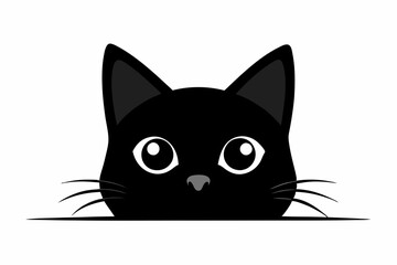 
Peeking black cat silhouette vector, Funny peeking pet. Vector illustration
