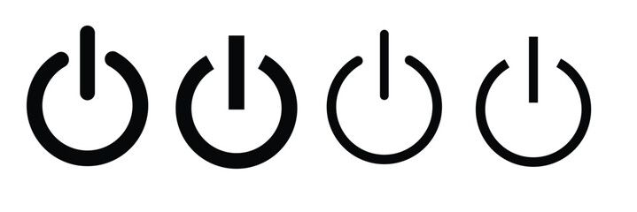Aufkleber - power button icon set. switch on switch off icon/sign. computer start trigger button symbol in fille
