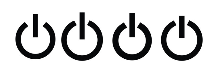 Aufkleber - power button icon set. switch on switch off icon/sign. computer start trigger button symbol in fille