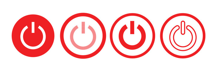 Aufkleber - power button icon vector isolated on white background, logo concept of power button sign on white ba