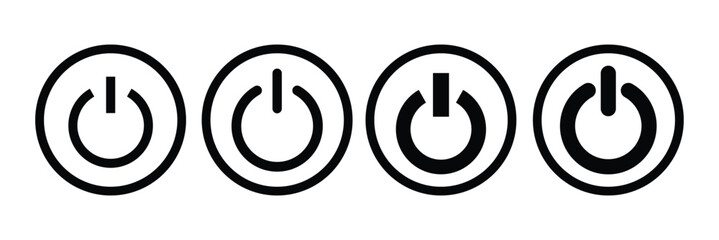 Aufkleber - on off power button set. switch on switch off icon set. press start button sign isolated on white ba
