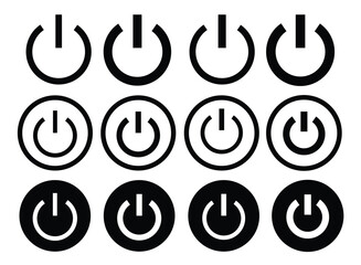 Aufkleber - power icon set. power switch icon. electric power.