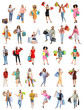 © Pixel-Shot - Set of different people with shopping bags on white background