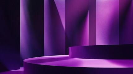 Poster - Abstract Purple Cylinders in a Minimalist Composition