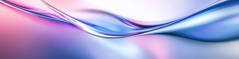 Abstract fluid waves, vibrant blue and pink gradients, dynamic flowing forms, glossy liquid texture, smooth undulating curves, iridescent surfaces, ethereal light effects, futuristic digital art, high