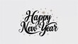 © Erlinda - happy new year calligraphy lettering black ink on plain white background