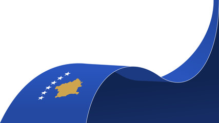 Wall Mural - wavy kosovo flag vector background with copy space for text. kosovo national day