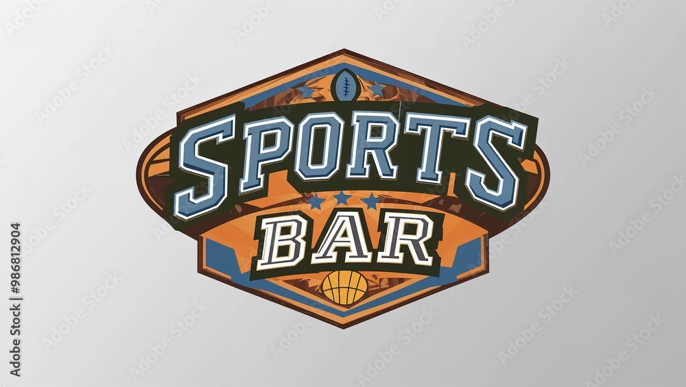 Sports Lettering Icon sports bar decorative design lettering on plain white background Stock ...