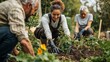 © Sasint - Young and old people of different cultural backgrounds gardening together, showing the importance of environmental stewardship and inclusion