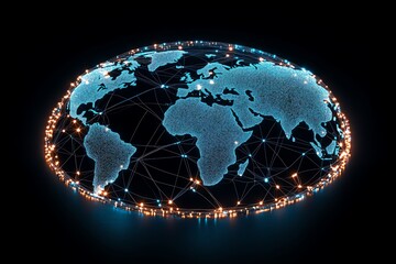 Aufkleber - Global bond market, depicted in a minimalist style with interconnected lines showing global financial flow