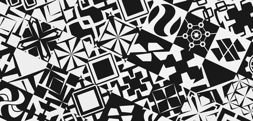 Poster - Abstract black and white illustration. 