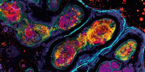 Aufkleber - Vivid PET scan image with bright, colorful heatmaps highlighting different areas of activity, ideal for medical and educational visuals emphasizing diagnostic technology