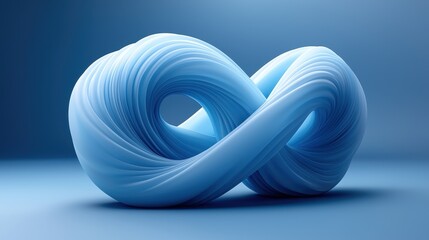 Poster - abstract blue infinity symbol d render