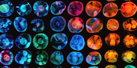 Aufkleber - Dynamic and colorful PET scan with varied heatmaps showcasing different activity levels, perfect for use in healthcare, research, and educational materials