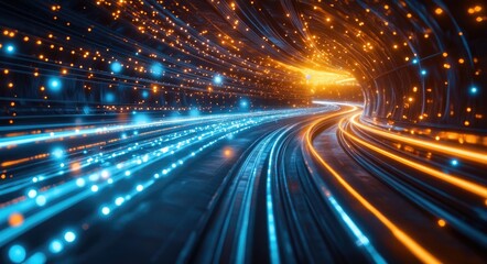 Poster - Abstract Futuristic Speed-of-Light Imagery with Fiber-Optic Cables