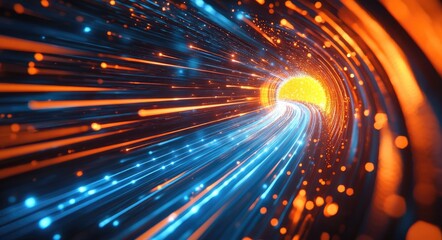 Poster - Abstract Futuristic Speed-of-Light Imagery with Fiber-Optic Cables