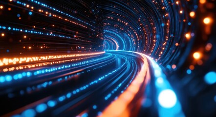 Poster - Abstract Futuristic Speed-of-Light Imagery with Fiber-Optic Cables