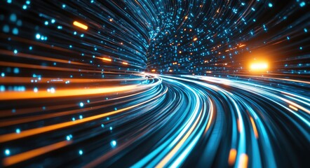 Poster - Abstract Futuristic Speed-of-Light Imagery with Fiber-Optic Cables