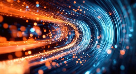 Poster - Abstract Futuristic Speed-of-Light Imagery with Fiber-Optic Cables