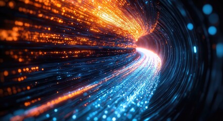 Poster - Abstract Futuristic Speed-of-Light Imagery with Fiber-Optic Cables