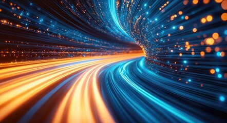 Poster - Abstract Futuristic Speed-of-Light Imagery with Fiber-Optic Cables