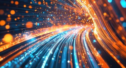 Poster - Abstract Futuristic Speed-of-Light Imagery with Fiber-Optic Cables