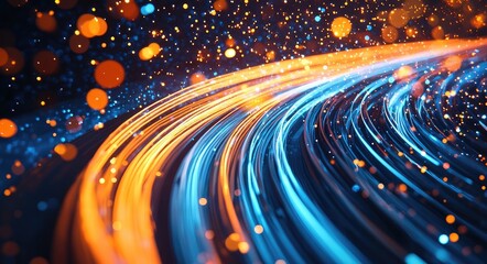 Poster - Abstract Futuristic Speed-of-Light Imagery with Fiber-Optic Cables