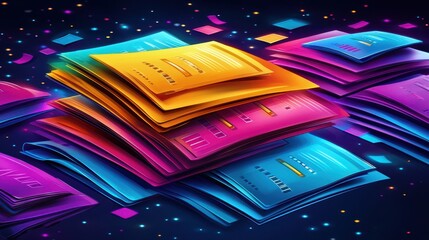 Poster - abstract colorful shapes background design