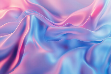 Aufkleber - Smooth pink and blue satin fabric flowing and forming abstract shapes