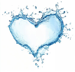 Aufkleber - Water splashing in the shape of a heart on white background