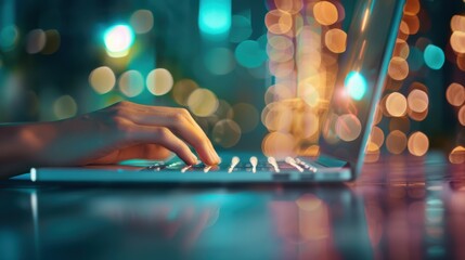 Wall Mural - A cybersecurity engineer configuring virtual private network (VPN) settings on a laptop, ensuring secure remote access for distributed team members.