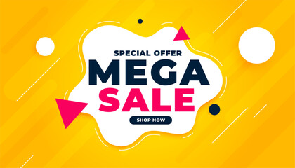 Wall Mural - creative mega sale yellow banner design in fluid style