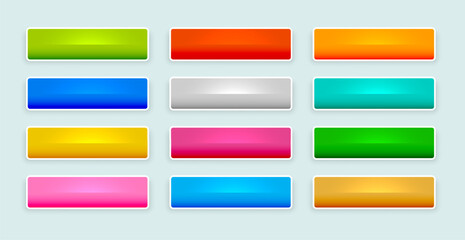 Wall Mural - colorful and shiny web app button sign in collection