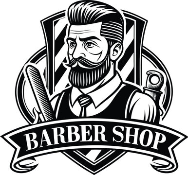 BARBER SHOP Related Line Style Banner Design 
