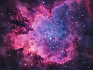 purple and blue nebula with stars