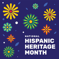 national hispanic heritage month flat design background