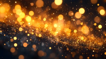 Poster - golden glitter vintage lights background. gold and black. de-focused - Generated AI