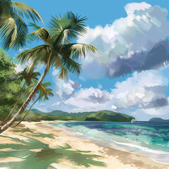 Poster - Tropical landscape with_ beach landscape