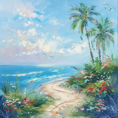 Poster - Tropical landscape with_ beach landscape