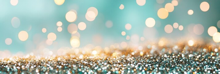 Poster - A sparkling, festive backdrop featuring shimmering silver glitter with bokeh lights in the background. Perfect for showcasing products with a touch of glamour and celebration.