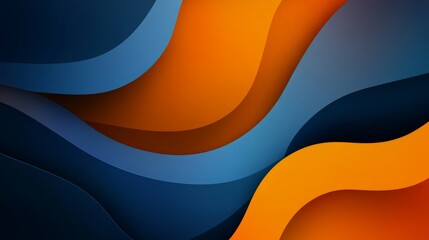 Sticker - Abstract background with a vibrant blue and orange gradient. The colors are arranged in a flowing wave pattern, creating a sense of movement and energy.  The design symbolizes dynamism, growth, and cr