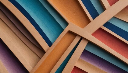 Aufkleber - A colorful wooden frame with a cross shape in the middle