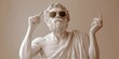 © peacefy - Philosopher's Sunglasses: A humorous and ironic photo of a classic marble sculpture of a philosopher wearing sunglasses, conveying a playful take on wisdom, knowledge, and the intersection of art and