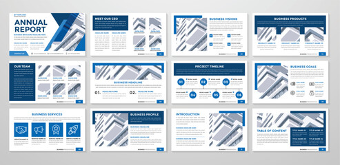 Wall Mural - business presentation layout template design with minimalist style and modern concept use for busine