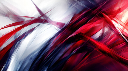 Aufkleber - Dynamic abstract artwork featuring flowing red and blue lines against a soft grey background, evoking movement and energy