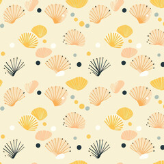 Naklejka na meble Seashell pattern on cream background