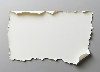 Wall Mural - A piece of white paper with torn edges on a gray background