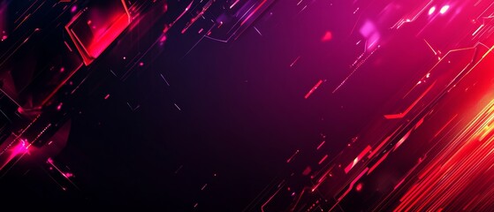Leinwandbilder - A digital abstract background featuring a vibrant interplay of diagonal lines and glowing red hues.