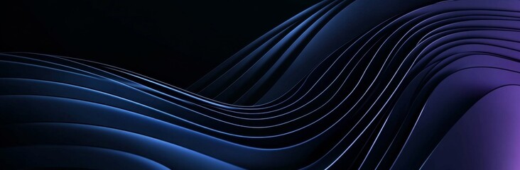 Aufkleber - A close-up of abstract dark blue and purple curved lines, creating a sleek and modern background.
